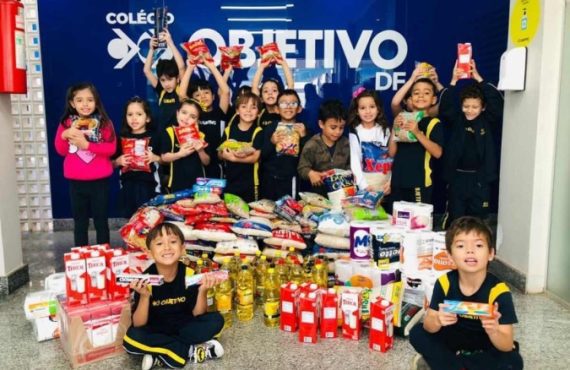 Gincana solidária do colégio Objetivo arrecadou 50 mil kg de alimentos