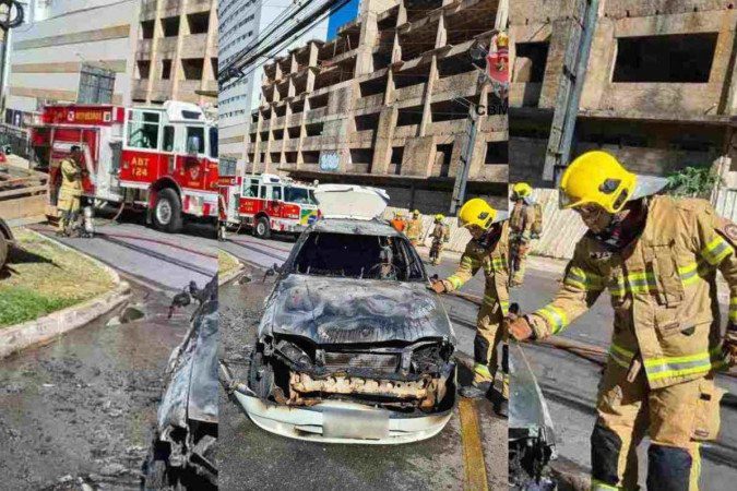 Carro em chamas: incidente em Águas Claras chama atenção dos moradores