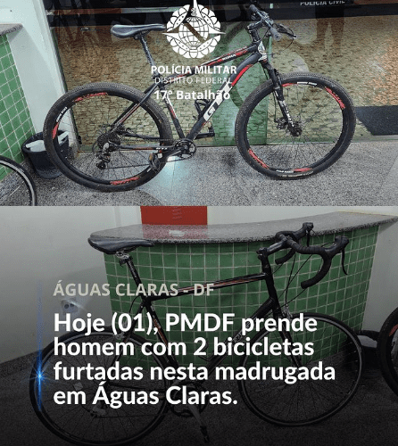 Homem rouba bicicletas em Águas Claras