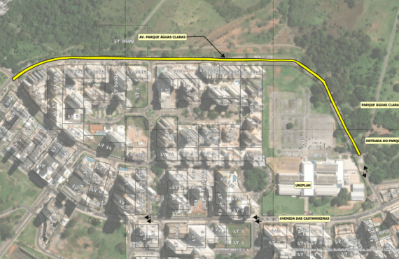 Interdição na Avenida Parque Águas Claras dia 18/07