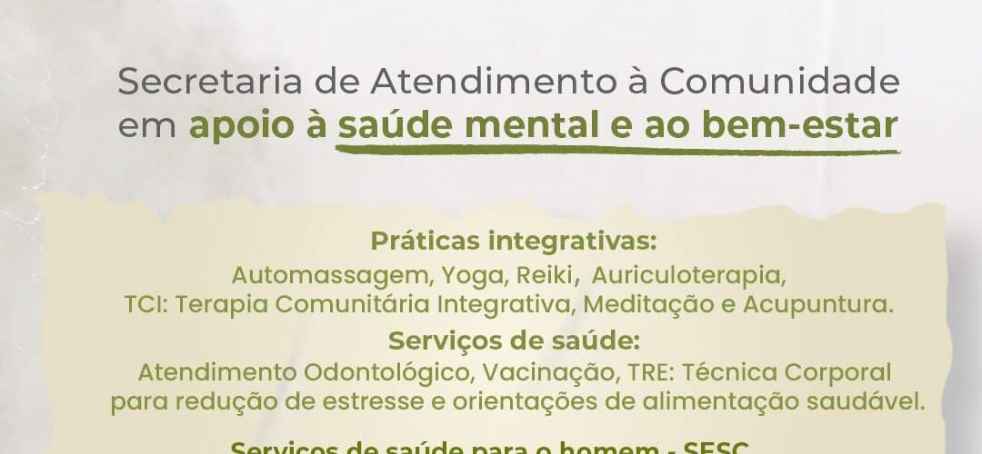 Evento gratuito no Parque Ecológico promove bem-estar e saúde mental